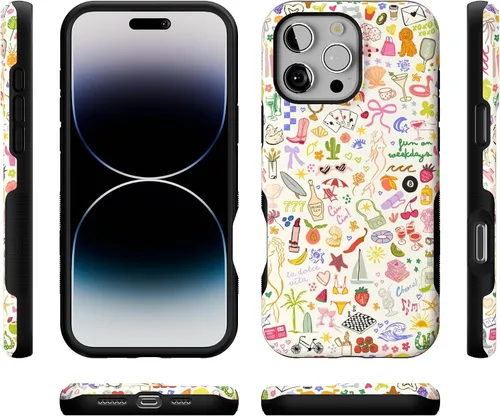 Vista 9 de Casely Funda para iPhone 16 Pro Max Todas las cosas divertidas Diversión en días laborables Compatible con MagSafe Diseño de funda