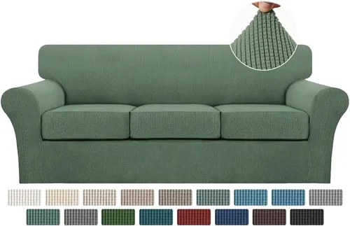 Vista 26 de Turquoize 2 fundas para sillas de sala de estar, funda de sofá con fundas de cojín individuales, funda de muebles para sillas (silla, beige biscotti)