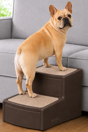 Vista 7 de Pet Gear Easy Step II Escaleras para mascotas, almendra, 2 escalones