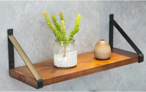 Vista 3 de Creative Load-Bearing - Soportes para estante de pared de hierro forjado con forma de triángulo, de madera, para sala de estar, TV, estantería