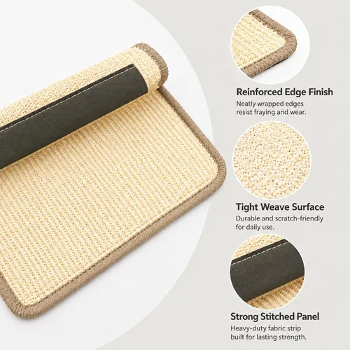 Vista 7 de Almohadilla para rascar de conejo, tapete rascador de sisal natural de conejo, juguete multifuncional para masticar y almohadilla para el cuidado