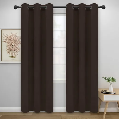 Vista 188 de Easy-Going - Cortinas opacas para dormitorio, aislamiento térmico sólido con ojales, cortinas de ventana para reducción de ruido, cortinas