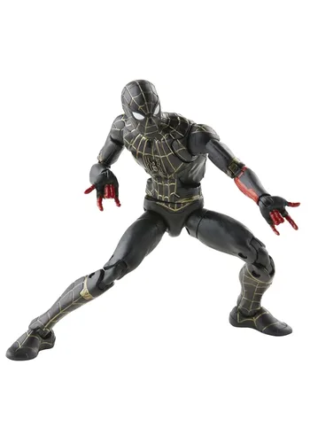 Vista 7 de Serie Marvel Legends - Figura de acción coleccionable de Spider-Man con traje negro y dorado de 6 pulgadas, 2 accesorios y 1 parte(s)