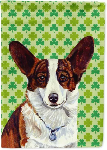 Vista 100 de Caroline's Treasures SS4442GF Affenpinscher Bandera de jardín con retrato de trébol del día de San Patricio para buzón, bandera decorativa