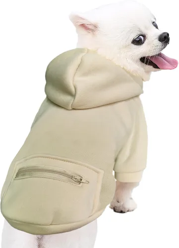 Vista 2 de Jecikelon Abrigo de Clima Frío para Mascotas Perro con Bolsillo Sudadera de Invierno para Perro Ropa Cálida para Cachorros para Perros Pequeños Ropa