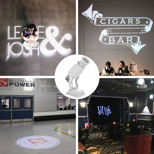 Vista 7 de HILITING - Proyector LED GOBO de 30 W, proyector de logotipo publicitario de 2400 lúmenes, incluye GOBO de vidrio personalizado, logotipo Blanco