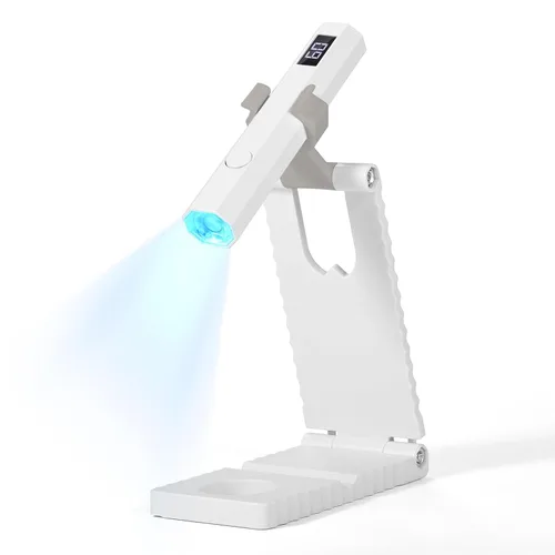 Vista 9 de SAVILAND Essentials Lámpara de uñas LED manos libres: luz UV rosa de secado rápido con soporte plegable LCD visible Temporizador de 20/60s lámpara
