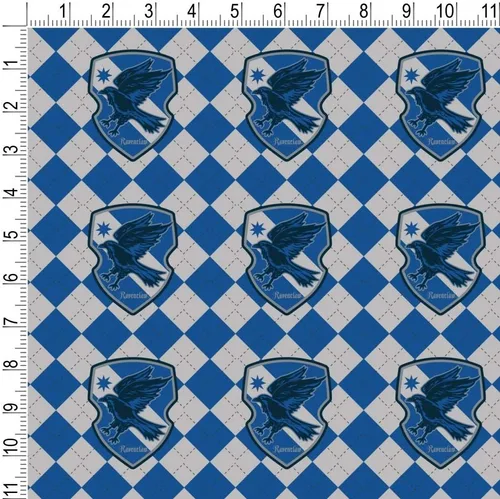 Vista 3 de GRAPHICS & MORE Harry Potter Ravenclaw Plaid Sigil - Rollos de papel de regalo