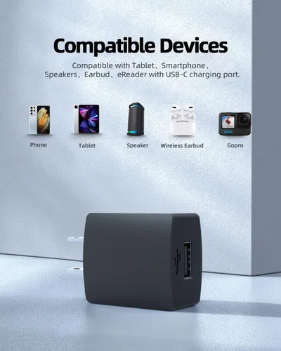 Vista 4 de Superer Cargador de CA USB C de 5 pies para Samsung Galaxy A03S A02s A01 SM-A025 SM-A037 SM-S134 USB C Adaptador de carga rápida Cable