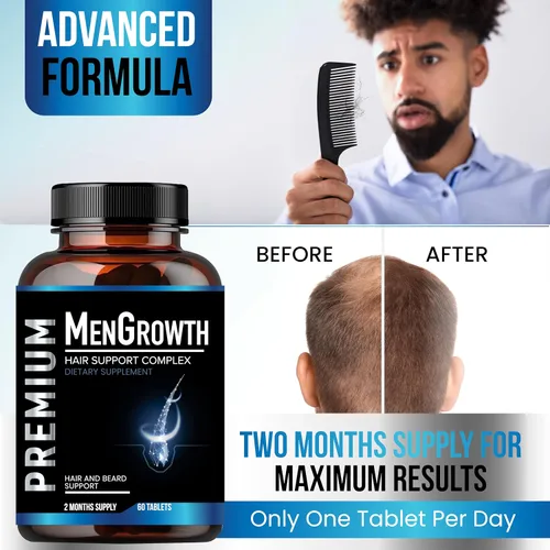 Vista 9 de NutraPro Vitaminas para el crecimiento del cabello para hombres, suplemento anti pérdida de cabello.