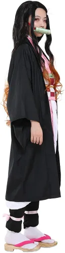 Vista 2 de miccostumes Kimono para mujer y niña, disfraz de cosplay con bambú