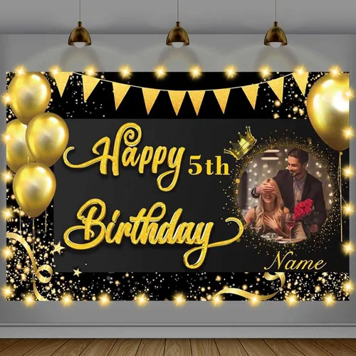 Vista 28 de Cartel de feliz cumpleaños beige personalizado para telón de fondo grande de feliz cumpleaños, globo aerostático, fiesta, interior y exterior