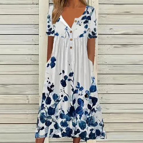 Vista 2 de Vestido de verano para fiesta, informal, con cuello en V profundo, vestido de camiseta de cintura alta, vestido de cóctel para mujer, ropa Kawaii