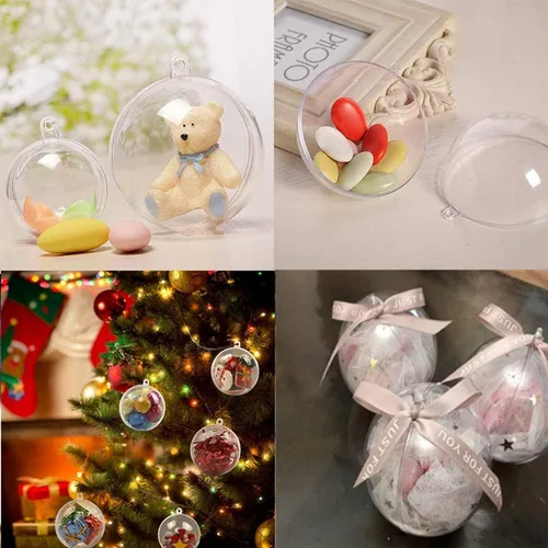 Vista 6 de Paquete de 20 bolas transparentes para decoración del hogar, fiesta