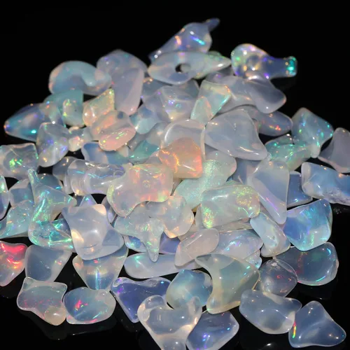 Vista 6 de GEMHUB Ópalo suelto natural, ópalo etíope de fuego áspero alambre que envuelve piedras preciosas sueltas