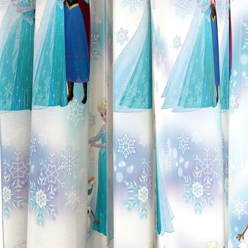 Vista 4 de Jay Franco Disney Frozen Magic Winter - Juego de 4 cortinas decorativas de 63 pulgadas (2 paneles, 2 alzapañas)