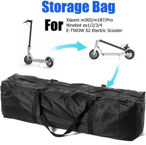 Vista 7 de Bolsa de transporte plegable para scooter eléctrico Ninebot Max G30P G30LP, portátil, impermeable, bolsa de almacenamiento de tela Oxford, bolsa