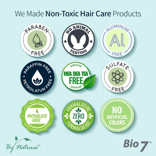 Vista 6 de BIO7 - Spray de brillo con biotina bioactiva, colágeno, queratina + árbol de té/menta de jengibre, 6 onzas líquidas, deja el cabello natural