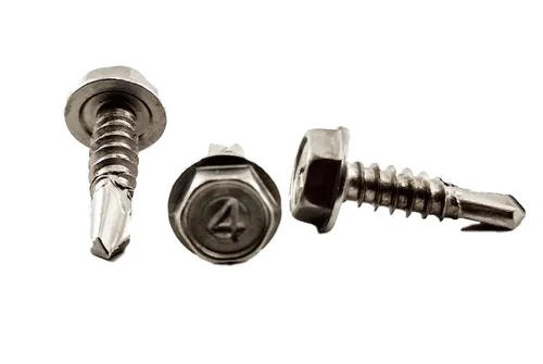 Vista 8 de Chenango Supply Tornillos Tek de cabeza hexagonal de acero inoxidable #10 x 1
