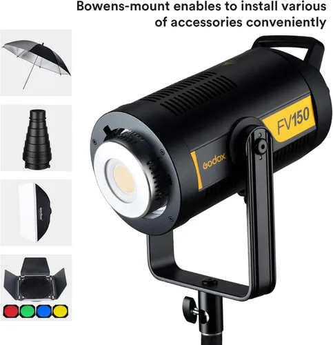 Vista 8 de Godox FV150 150W 2.4G inalámbrico 1/8000 HSS sincronización de alta velocidad LED luz compatible con cámaras Canon Nikon Sony Fuji Panasonic Olympus