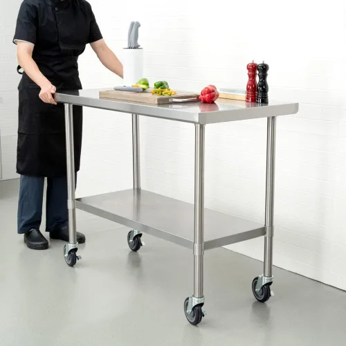 Vista 6 de Restaurantware -Kitchen Tek Ruedas de mesa de 5 pulgadas, 4 ruedas de equipo de restaurante de alta resistencia - giratorias, capacidad de 1200