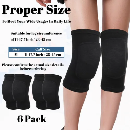 Vista 2 de 6 pares de rodilleras, suaves y transpirables, de voleibol, protectores de entrenamiento para baloncesto, fútbol, hockey, baile, correr para mujeres