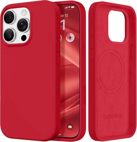 Vista 107 de GolbinBox Funda magnética para iPhone 17, compatible con MagSafe, cubierta de silicona integrada para control de cámara, funda de silicona líquida a