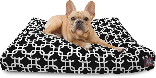 Vista 28 de Majestic Pet Cama para perro de espuma viscoelástica triturada, pequeña con funda extraíble lavable, cama ortopédica rectangular para perros, cama