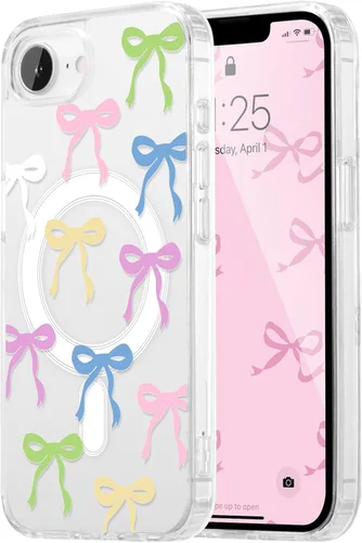 Vista 74 de UEEBAI - Funda magnética para iPhone 11, diseño de lazo, compatible con MagSafe, funda transparente delgada inalámbrica, antiamarilleo, a prueba