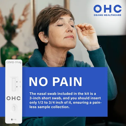 Vista 2 de OHC COVID-19 Autoprueba de antígenos en casa para SARS-CoV-2, ómicron y delta – resultados en 15 minutos, hisopo nasal, edades 2+, 2 pruebas por caja