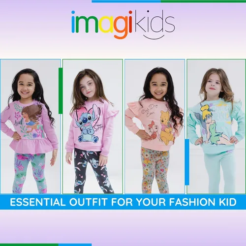 Vista 2 de Disney Conjunto de sudadera y leggings florales para niños pequeños (12 meses - 14-16)