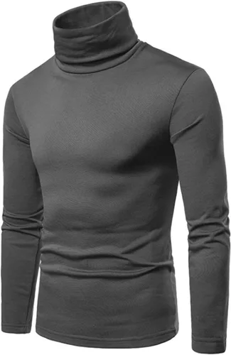 Vista 2 de Men's Casual Slim Fit Basic Tops Knitted Thermal Turtleneck Pullover Sweater