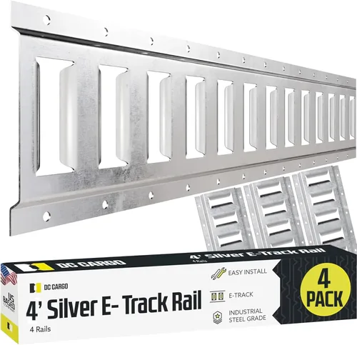Vista 18 de DC Cargo - Kit de rieles de amarre E Track de 2' (paquete de 10) para garajes, furgonetas, remolques, amarres de motocicleta, montajes de ATV