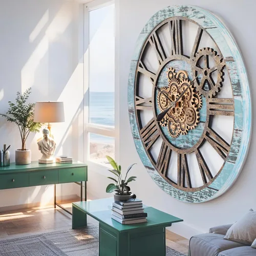 Vista 2 de ImprovingLife The Gears Clock - Reloj de pared con engranaje móvil real de 36 pulgadas, estilo vintage, industrial, de gran tamaño, rústico
