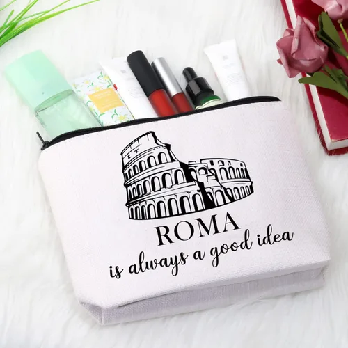 Vista 6 de GJTIM Regalo de viaje Roma, regalo de Roma, regalo sorpresa de viaje de Roma, regalo del Coliseo romano, regalo de recuerdo de Italia, bolsa
