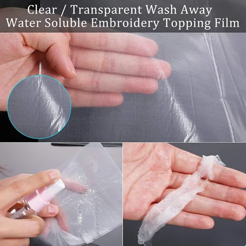 Vista 4 de YEQIN Rollo de película estabilizadora y cobertura soluble en agua lavable de 12 x 11 yardas, cortada en varios tamaños para bordar a máquina