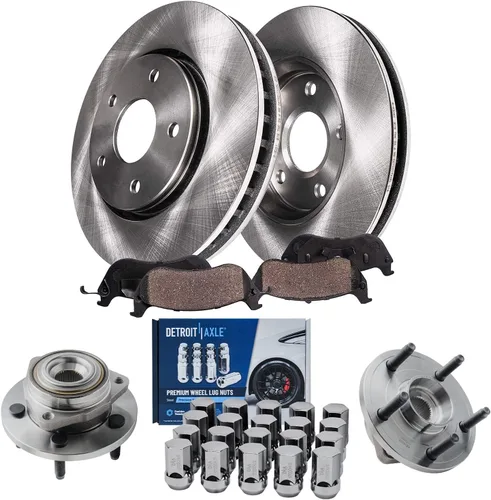 Vista 10 de Detroit Axle - Rotores de freno para Chrysler 200 2015 2016 2017, Rotores de freno de disco de reemplazo: 12.01" pulgadas delantero y 10.95