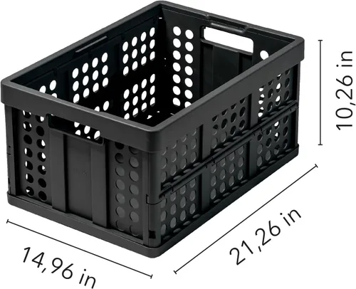 Vista 9 de Clax® caja caja plegable cesta 48 cuartos de galón (12 galones) negro