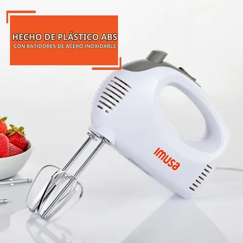 Vista 3 de IMUSA Batidora de mano USA con estuche de 5 velocidades, color blanco, pequeño