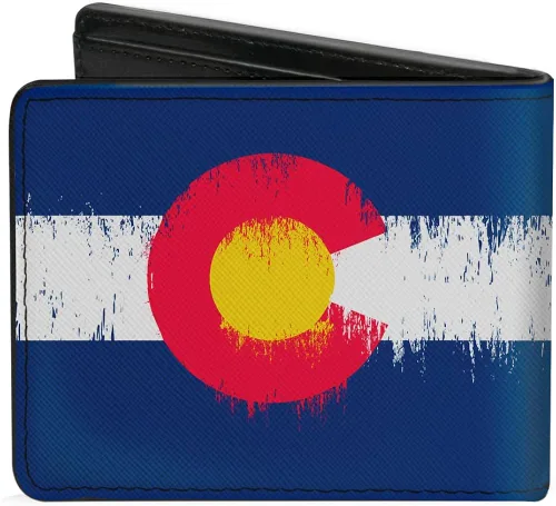 Vista 2 de Billetera plegable de poliuretano con hebilla, bandera de Colorado