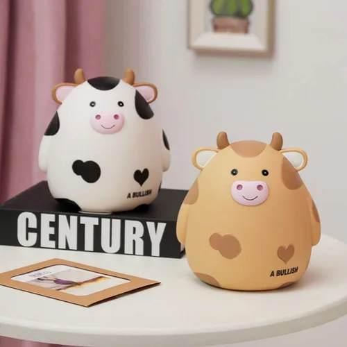 Vista 5 de Hucha de vaca con leche y vaca, caja de ahorro de dinero con animales lindos para niños y niñas, decoración del hogar