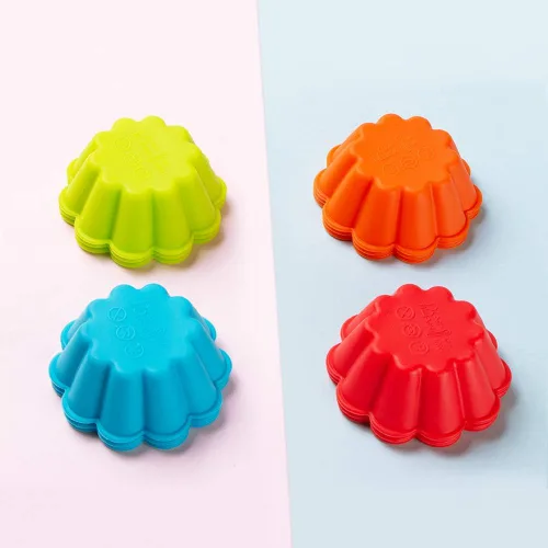 Vista 8 de Webake Moldes de silicona para hornear cupcakes, moldes para magdalenas de 3 pulgadas, paquete de 12