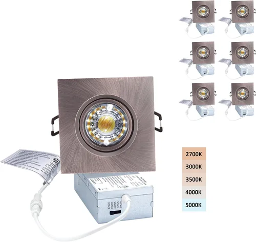 Vista 10 de POPANU Paquete de 6 luces empotrables LED cardán de 3 pulgadas, downlight Negro