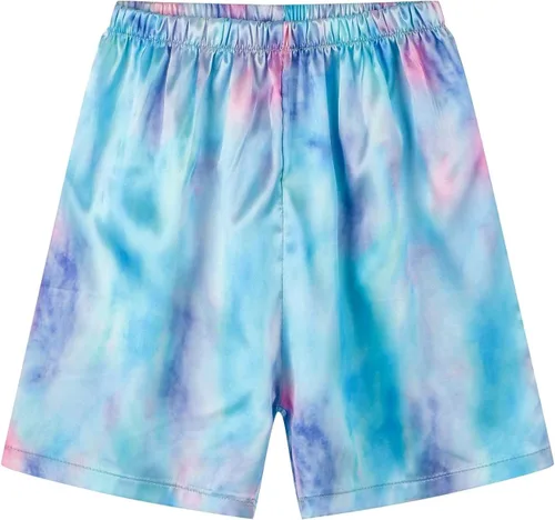 Vista 4 de Schbbbta Conjunto de pijama de seda para niñas y mujeres, ropa de dormir de satén con botones, 3 años - mujer XXL