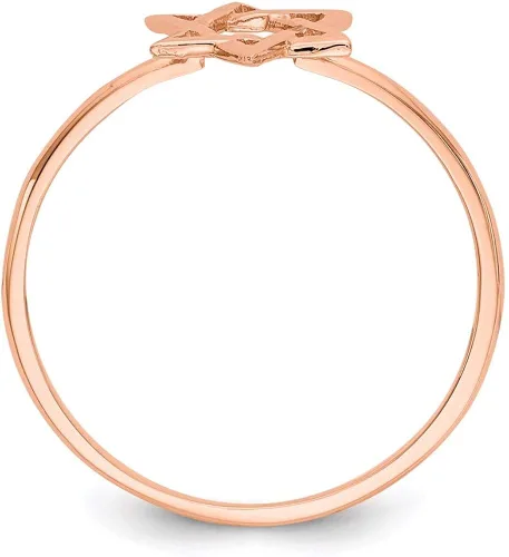 Vista 2 de Anillo de oro rosa de 14 quilates estilo estrella de David K5732