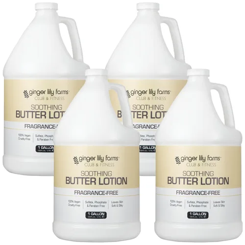 Vista 17 de Ginger Lily Farms Club & Fitness Loción de mantequilla calmante para piel seca, 100% vegana y libre de crueldad, aroma a aloe vera, repuesto de 1