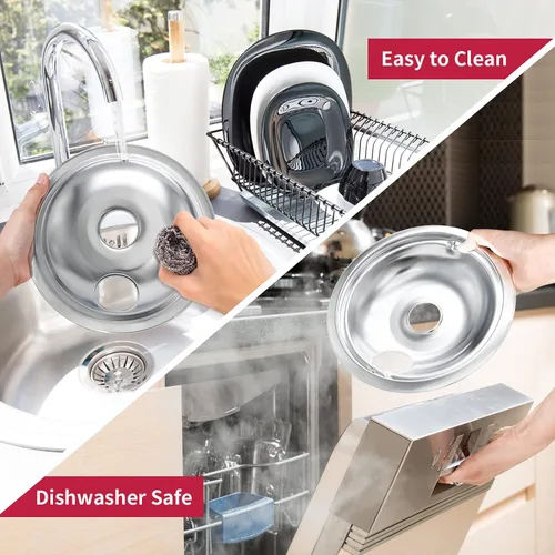 Vista 7 de WB31T10010 y WB31T10011 Bandejas de Goteo para Estufa Eléctrica - Compatible con Estufa de Rango GE - Engrosamiento para Prevenir Doblado y Óxido