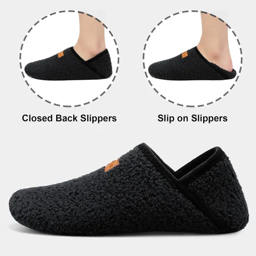 Vista 5 de Fires Pantuflas para hombre y mujer con suela de goma, suaves y ligeras, para usar en casa, antideslizantes, para interiores y exteriores