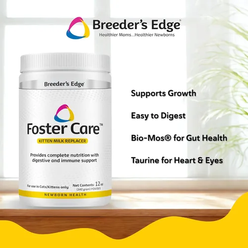 Vista 3 de Breeder's Edge Foster Care - Reemplazo de leche en polvo para gatitos felinos, fórmula para recién nacidos y gatos adultos, nutrición completa