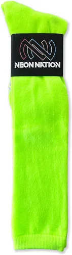 Vista 5 de NEON NATION Calcetines altos hasta la rodilla de color sólido sin rayas